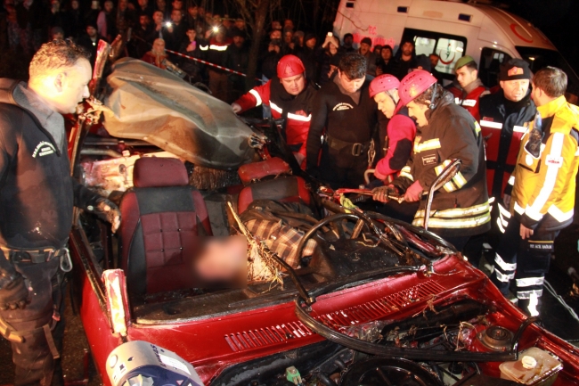 Dereye uçan otomobilin şoförü hayatını kaybetti